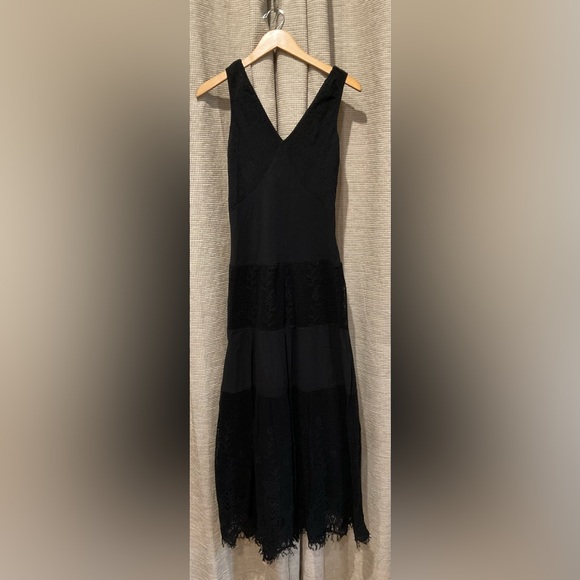 V Christina Black Lace Maxi Dress, Size Small - Picture 1 of 10